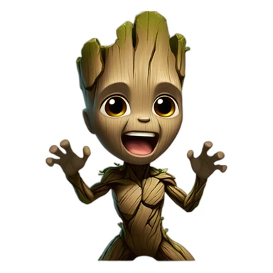 Baby groot yelling mad sticker