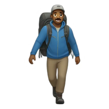man walking a mountain sticker