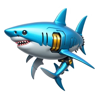 glitter mech shark cian cyberpunk sticker