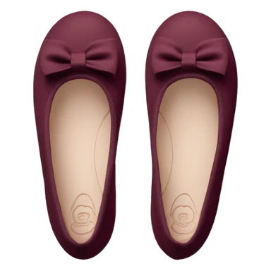 Chaussons ballerines isotoner avec noeud pour femme en tissu semelle du dessous en cuir de couleur bordeaux très féminine  sticker