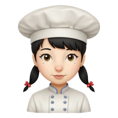 A girl rat with a fringe and chefs hat black hair sticker