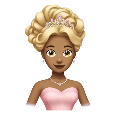 Princess with pink ballgown and big blonde hair updo pretty detailed realistic  sticker