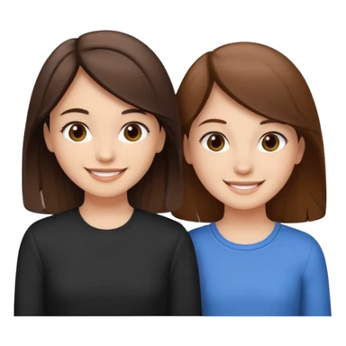 2 Besties g girls one dark brown hair one light brown hair sticker