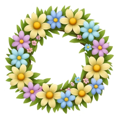 flower easter wreath in a shape of an egg sticker