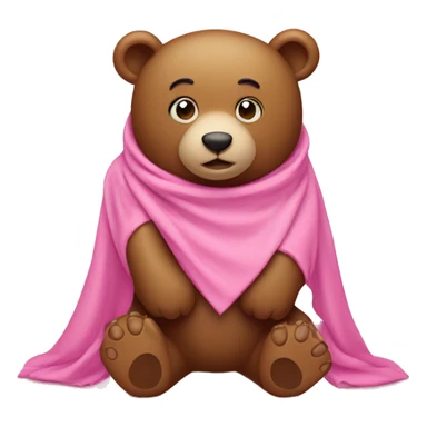 Bear in pink drape with hearts around sticker