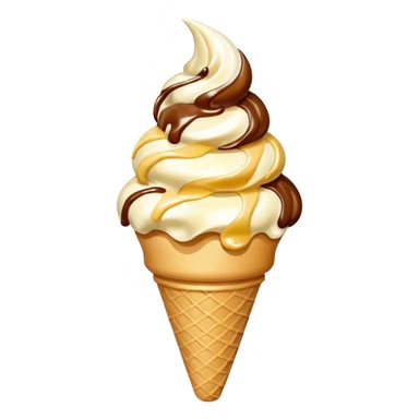 vanilla ice cream cone with aroma sticker