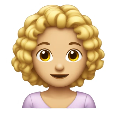 Menina branca de cabelos cacheados com luzes dormindo sticker