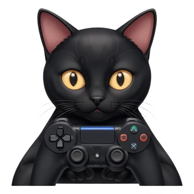 black cat homme-avec-manette-ps4 sticker
