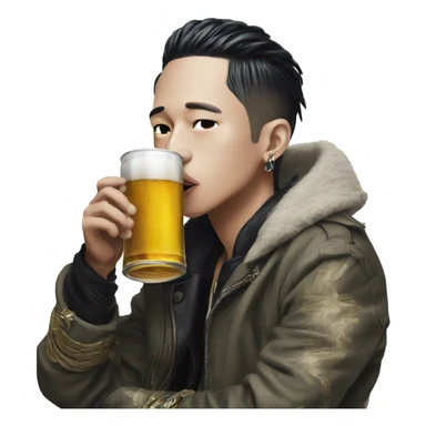 Gdragon drinking beer sticker