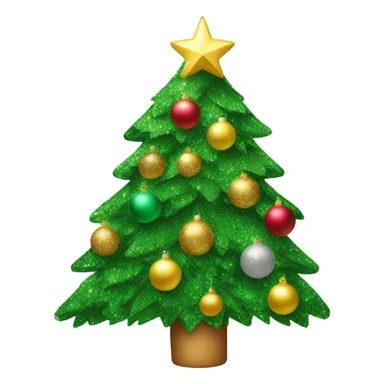 Christmas tree with glitter ornaments sticker
