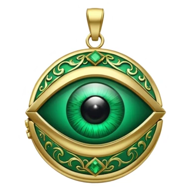 Eye shaped green locket  sticker