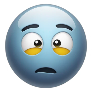 3d sphere with a cartoon genius with big calm eyes sticker