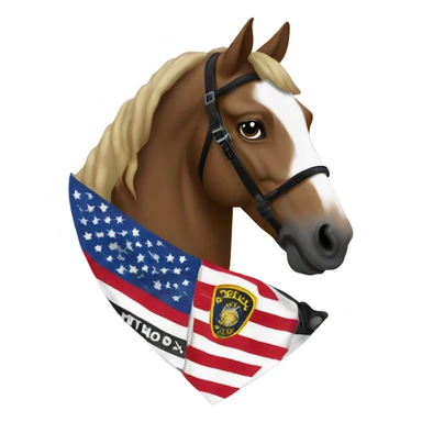 police flag with horse and words “HTL” on flag  sticker