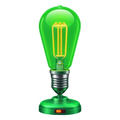 1980s green lighting lamp sticker