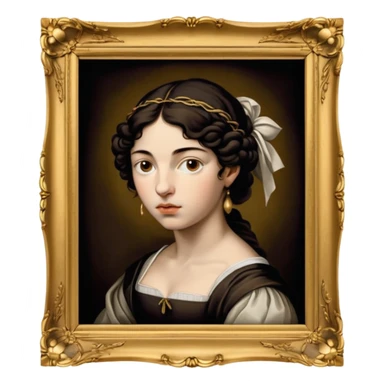 Caravaggio Woman painting in a gold frame sticker