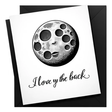 "I love you to the moon and back" exact words on a card?
 sticker