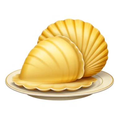 butter in the shape of a shell on a  vintage plate sticker
