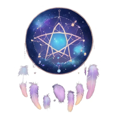 Sparkly moon-and-stars-dreamcatcher sticker