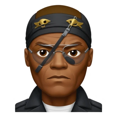 Nick Fury Samuel L. Jackson one eye covered with eye patch sticker