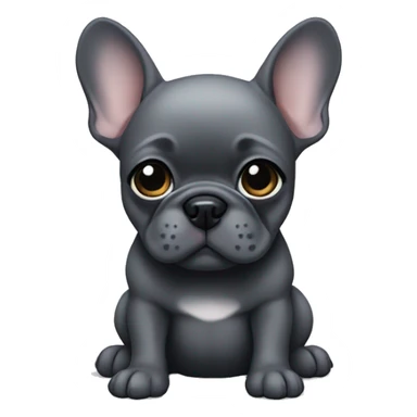 Dark grey Frenchie puppy sticker