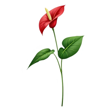 single Anthurium, straight stem sticker