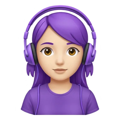 girl with purple headphones and tshirt sticker