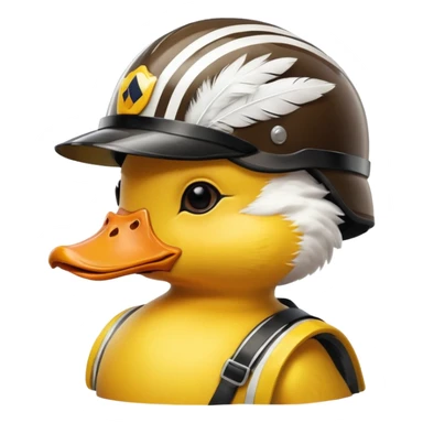 duck with race helmet  sticker