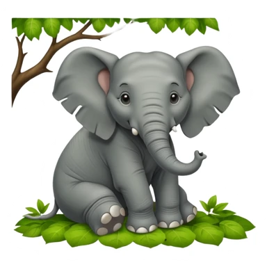 Garmi ke din, hathi ped ki chhaya me aaraam kar raha tha..." sticker