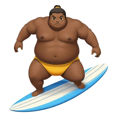 fat sumo wrestler surfing sticker