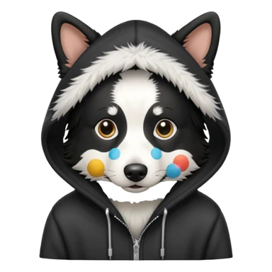 Border collie wearing hoodie sticker