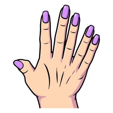 lilac pastel manicure on five fingers sticker