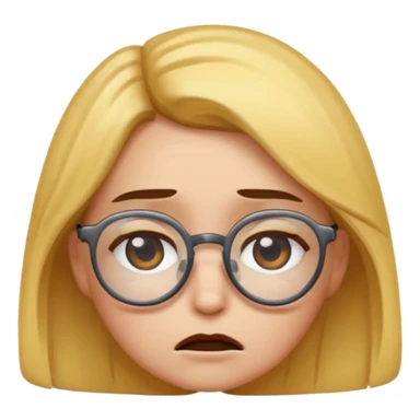create a female emoji tired from studying and doing activities sticker