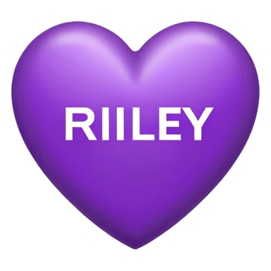 Purple Heart with the letters Riley in the middle  sticker