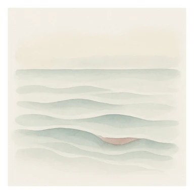 sea with watercolor style, soft gradients, gentle waves, delicate and flowing watercolors sticker