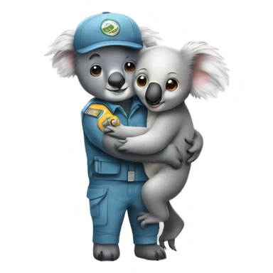 cute koala hugging human zookeeper sticker