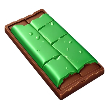 One chocolate bar with green stuff inside of the chocolate bar cracked open sticker