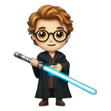 Harry Poter with a lightsaber sticker