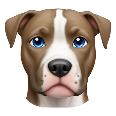 Pitbull with blue eyes and light brown/gray spot by ear sticker