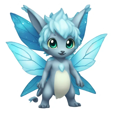 a anthro chibi-style fairy-type-ice-type Fakémon-hybrid full body sticker