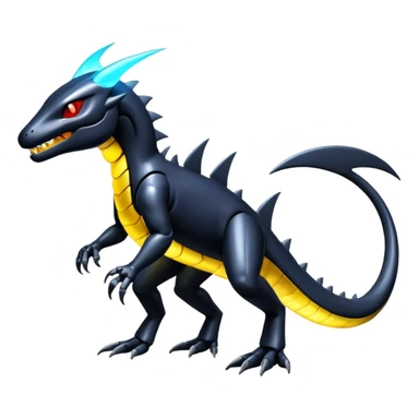 Shiny Edgy epic Salandit-Genesect-Miraidon-Fakémon-hybrid-creature (full body)  sticker