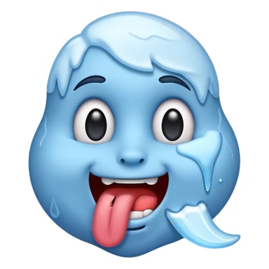 a cold emoji with its toung out sticker