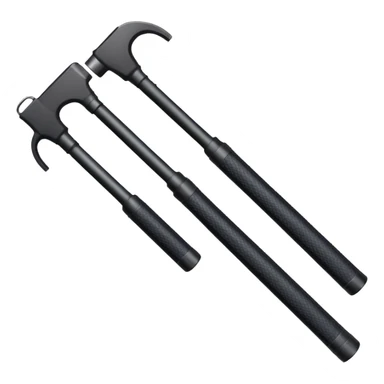 two police batons with handles forming an L sticker