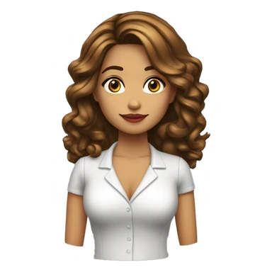 Profesora-joven-colombiana-cabello rubio oscuro-bata sticker