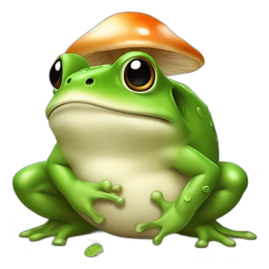 Grenouille avec un champignon sur la tête sticker
