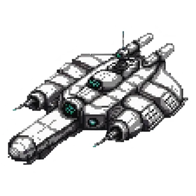 battle-worn space cruiser with weapon turrets sticker