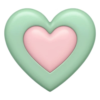 A half pastel green half pastel pink heart sticker