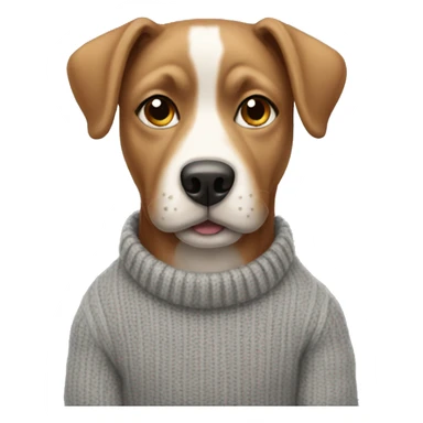 Dog wearing grey sweater  sticker