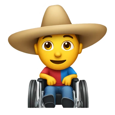 Guy in wheelchair wearing a sombrero  sticker