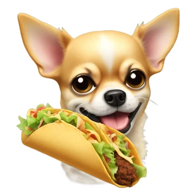 fluffy Chihuahua eating taco sticker