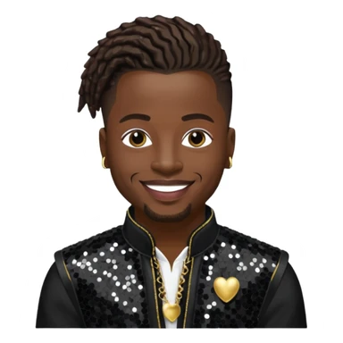Dalvin Mr. Dalvin DeGrate from Jodeci/K-Ci & JoJo with dark brown, black sequin outfit sticker
